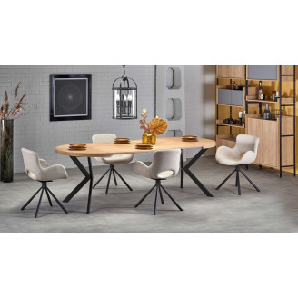 Stół rozkładany okrągły loft Peroni 100cm dąb/czarny | Halmar