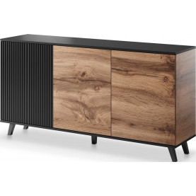 Komoda Random KM1 160x40 dąb wotan/czarny Halmar - Nowoczesny design 2