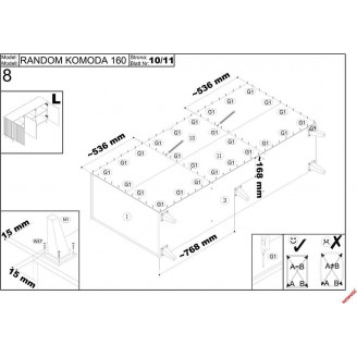 Komoda Random KM1 160x40 dąb wotan/czarny Halmar - Nowoczesny design