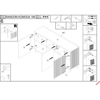 Komoda Random KM1 160x40 dąb wotan/czarny Halmar - Nowoczesny design