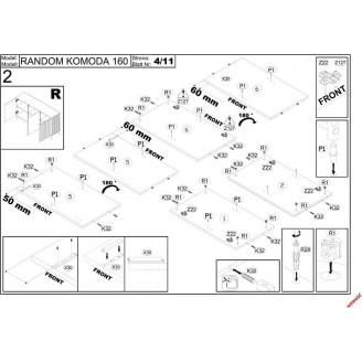 Komoda Random KM1 160x40 dąb wotan/czarny Halmar - Nowoczesny design