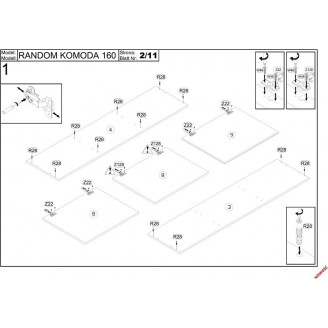 Komoda Random KM1 160x40 dąb wotan/czarny Halmar - Nowoczesny design