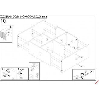Komoda Random Halmar: Styl Loftowy, 100x40cm, Dąb Wotan/Czarny