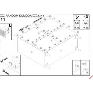 Komoda Random Halmar: Styl Loftowy, 100x40cm, Dąb Wotan/Czarny