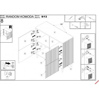 Komoda Random Halmar: Styl Loftowy, 100x40cm, Dąb Wotan/Czarny