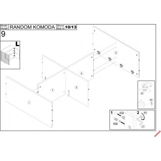 Komoda Random Halmar: Styl Loftowy, 100x40cm, Dąb Wotan/Czarny
