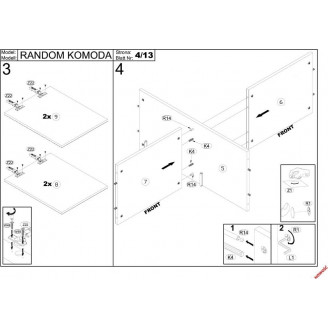 Komoda Random Halmar: Styl Loftowy, 100x40cm, Dąb Wotan/Czarny