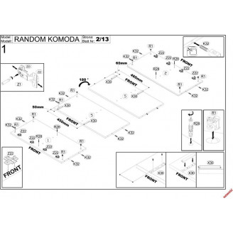 Komoda Random Halmar: Styl Loftowy, 100x40cm, Dąb Wotan/Czarny