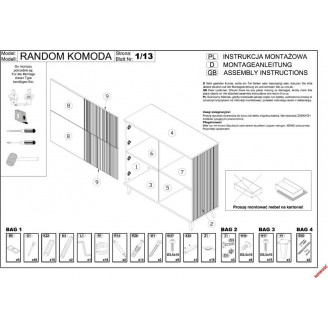 Komoda Random Halmar: Styl Loftowy, 100x40cm, Dąb Wotan/Czarny
