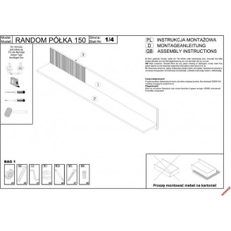 Półka Random Halmar 150x20cm - Loftowy Design | Regał Ścienny