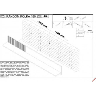 Półka wisząca Random 180x20cm Halmar - Loftowy Design | Regał Ścienny