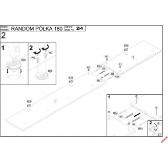 Półka wisząca Random 180x20cm Halmar - Loftowy Design | Regał Ścienny