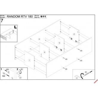 Szafka RTV Random Halmar | 150x40 | Dąb Wotan/Czarny