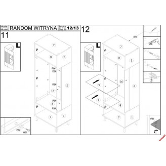 Witryna Random 60x40 dąb wotan/czarny Halmar - Regał do salonu
