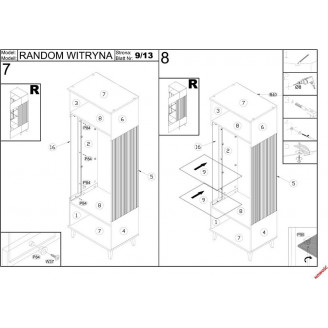 Witryna Random 60x40 dąb wotan/czarny Halmar - Regał do salonu