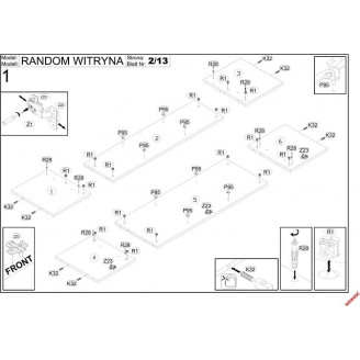 Witryna Random 60x40 dąb wotan/czarny Halmar - Regał do salonu