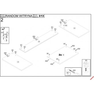 Witryna Random 60x40 dąb wotan/czarny Halmar - Regał do salonu