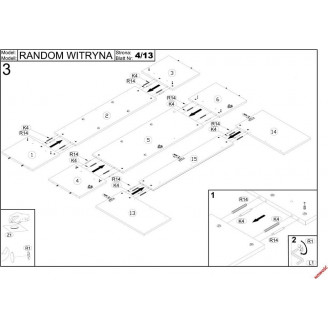 Witryna Random 60x40 dąb wotan/czarny Halmar - Regał do salonu