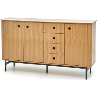 Komoda Retro Halmar Smart 167cm | Dąb Naturalny/Czarny