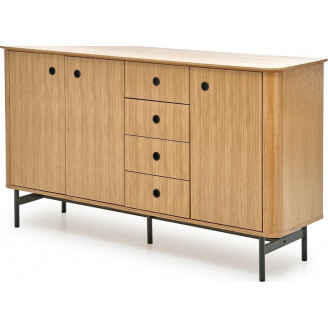 Komoda Retro Halmar Smart 167cm | Dąb Naturalny/Czarny
