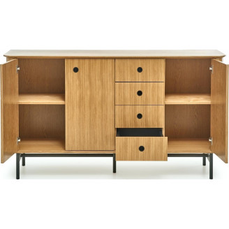 Komoda Retro Halmar Smart 167cm | Dąb Naturalny/Czarny