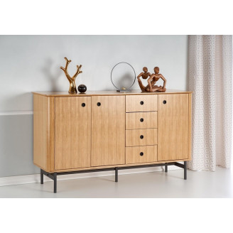 Komoda Retro Halmar Smart 167cm | Dąb Naturalny/Czarny
