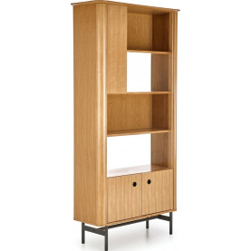 Regał stojący Smart Halmar | 196cm | Dąb naturalny/czarny 2