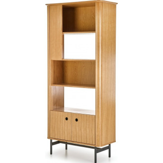 Regał stojący Smart Halmar | 196cm | Dąb naturalny/czarny