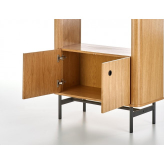 Regał stojący Smart Halmar | 196cm | Dąb naturalny/czarny