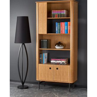 Regał stojący Smart Halmar | 196cm | Dąb naturalny/czarny