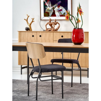 Stół rozkładany retro Smart Halmar | Dąb naturalny/czarny