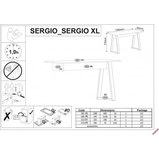 Biurko Sergio XL Halmar: Antracyt/Dąb Wotan - Funkcjonalne i Stylowe
