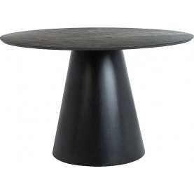 Stół okrągły Angel 120cm Signal | Szary marmur, czarny 2