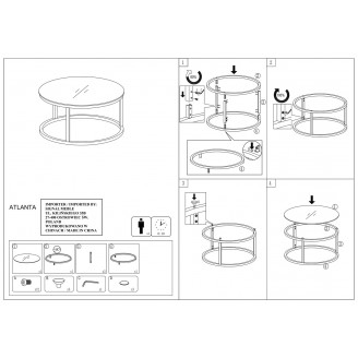 Stolik Atlanta D czarny - Zestaw Signal | Elegancki Design