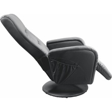 Stylowy Fotel recliner z funkcją masażu i podgrzewania PULSAR czarny Halmar do salonu.