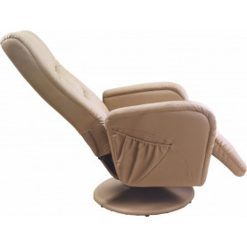 Stylowy Fotel recliner z funkcją masażu i podgrzewania PULSAR beżowy Halmar do salonu. 2