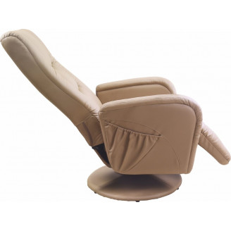 Stylowy Fotel recliner z funkcją masażu i podgrzewania PULSAR beżowy Halmar do salonu.