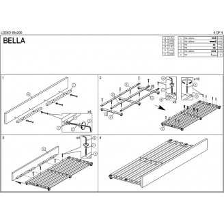 Łóżko welurowe 90x200 szare Signal Bella - Komfort i styl