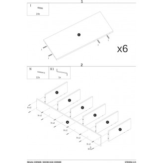 Regał stojący Corner Signal 60cm - dąb wotan/czarny | Sklep