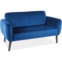 Sofa welurowa 2 osobowa Elsa Velvet granatowy/wenge Signal