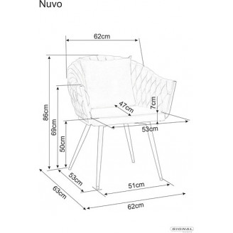 Krzesło welurowe Nuvo Velvet szary/czarny Signal - Komfort i styl