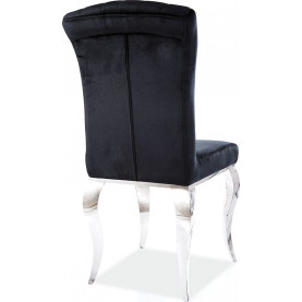 Krzesło welurowe glamour Prince czarny/chrom Signal 2