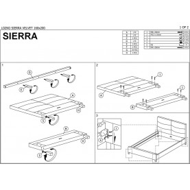 Łóżko welurowe Sierra 160x200 beżowe Signal | Komfort i styl 2