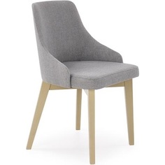 Skandynawskie Krzesło tapicerowane na drewnianych nogach TOLEDO dąb sonoma/popiel Halmar do kuchni, salonu i restauracji.