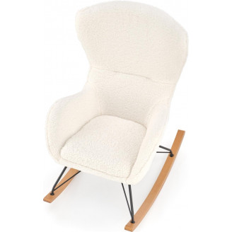 Fotel bujany Halmar Liberto: Komfortowy design w kremowym / czarnym / naturalnym