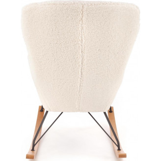 Fotel bujany Halmar Liberto: Komfortowy design w kremowym / czarnym / naturalnym