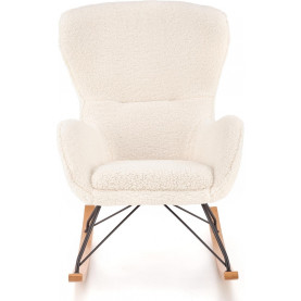 Fotel bujany Halmar Liberto: Komfortowy design w kremowym / czarnym / naturalnym 2