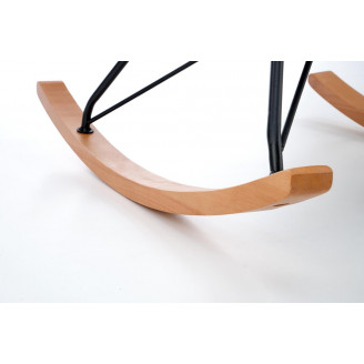 Fotel bujany Halmar Liberto: Komfortowy design w kremowym / czarnym / naturalnym