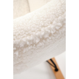 Fotel bujany Halmar Liberto: Komfortowy design w kremowym / czarnym / naturalnym