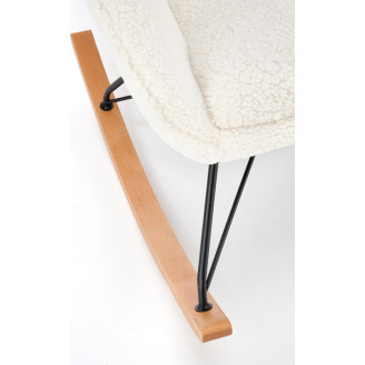 Fotel bujany Halmar Liberto: Komfortowy design w kremowym / czarnym / naturalnym